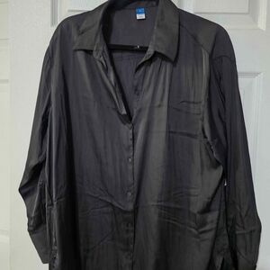 Old Navy Women's Charcoal Button Down Blouse